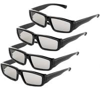 Lot de 4 lunettes 3D polarisées passives unisexes pour LG, Sony, Panasonic, Toshiba, Vizio et tous les téléviseurs 3D passifs. Visionnage de films. Lunettes polarisées circulaires.