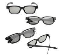Lot de 4 lunettes 3D universelles noires pour le cinéma - Lunettes TV 3D passives pour adultes, parfaites pour le cinéma maison, les films, les jeux