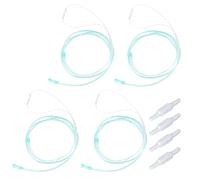Lot de 4 lunettes de nez à oxygène, tuyaux de raccordement, tuyaux d'oxygène en silicone pour la maison avec tuyau de 200 cm pour appareil d'oxygène, de thérapie respiratoire et d'inhalation