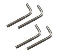 (Lot de 4) M10x200mm boulons d'ancrage en forme de L en acier inoxydable 304 à angle droit longs et carrés