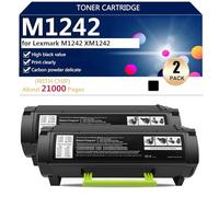 (Lot de 4) M1242 Cartouches de Toner Très Haute Capacité pour Lexmark M1242 et XM1242 Imprimantes, Impression en Grand Volume, Impressions Nettes, 21000 Pages,Black-2 Pack