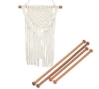 Lot de 4 Macramé Barres en Bois, Bâtons pour Boho Macramé Tenture Murale Géométrique Décoration Murale Chic Tissé Art Tapisserie Pour Chambre Salon Décoration