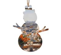 Lot de 4 magnifiques pylônes en bois en forme de bonhomme de neige pour accrocher sur les murs, portes et fenêtres