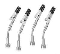 Lot de 4 mains d'aide à souder avec 2 ou 4 bras métalliques flexibles de 105 mm, en acier inoxydable pour pinces alligator, pince PCB rotative à 360° pour soudure, fabrication de bijoux et travaux