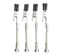Lot de 4 mains d'aide à souder avec 2 ou 4 bras métalliques flexibles et pinces crocodiles pour PCB, outil d'assistant de soudage, finition argentée, longueur 105 mm