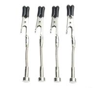 Lot de 4 mains d'aide à souder avec bras flexibles - Outil de troisième main avec pinces crocodiles pour support de PCB, fabrication de bijoux, réparation électronique et aide au soudage - Support en