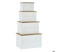 Lot de 4 malles Catalina blanc - Atmosphera Créateur d'intérieur