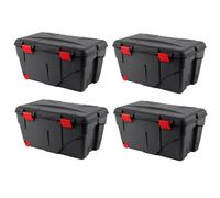 Lot de 4 Malles renforcées 85L - Couvercle à charnières - Origine France