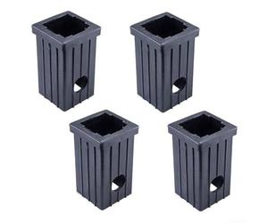 Lot de 4 manchons carrés en plastique pour équipement de fitness résistants et pratiques, compatibles pour une installation facile (F)