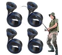 Lot de 4 manchons de canne à pêche, chaussettes élastiques imperméables, gants de protection, idéal pour kayak, rivière, surf, rivage, lac, jetée, 170 x 3 cm