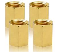 Lot de 4 manchons en laiton, manchon fileté intérieur 3/8" | Raccord G3/8" IG DN10 - Double manchon - Filetage en laiton - Raccord hexagonal - Pour eau, air, huile