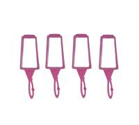 Lot de 4 manchons robustes en silicone pour bouteilles de désinfectant pyramidales de 29 ml/30 ml - Rose - Crochet pour sacs à dos, sacs à main et porte-clés