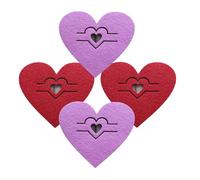 Lot de 4 manchons sophistiqués pour couverts de Saint-Valentin pour mettre en valeur les repas de couple et les rassemblements de vacances en tissu
