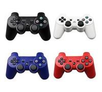 Lot de 4 Manette Sans Fil Manette de Jeu Dualshock pour Sony PS3 playstation 3(noire bleu blanche rouge) Rouge