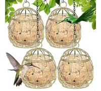 Lot de 4 mangeoires à boules de suif pour oiseaux Supa Fat Ball et plateau conçus pour contenir des boules de graisse en filet et non filets
