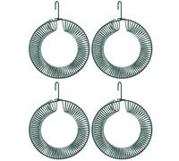 Lot de 4 mangeoires rondes en métal à suspendre pour oiseaux avec crochet de suspension - Grande capacité - Pour jardin et extérieur