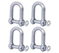 Lot de 4 manilles en acier galvanisé de 10 mm avec goupille et anneau en D pour manille de 10 mm