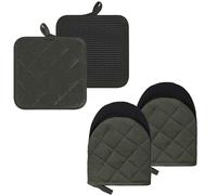 Lot de 4 maniques courtes en silicone résistant à la chaleur pour cuisine à 500 degrés, poignée antidérapante et boucle de suspension, cuisson au barbecue, micro-ondes, lavable en machine