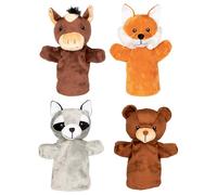 Lot De 4 Marionnettes Animaux De La Forêt Multicolore TU