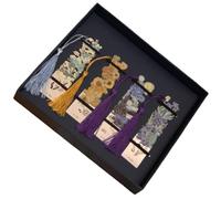 Lot de 4 marque-pages artistiques | Marqueurs de page de style peinture à l'huile - Jolis marque-pages avec pompon pour femmes, amateurs de livres, écrivains, lecteurs, enseignants
