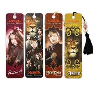 Lot de 4 marque-pages Chronicles of Narnia pour enfants avec la reine Susan, Aslan, le grand roi Pierre, le Prince Caspian | Fournitures de fête Narnia pour garçons et filles
