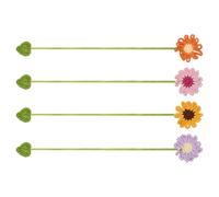 Lot de 4 marque-pages en crochet, décoration florale, accessoires faits à la main, marque-pages de lecture, pour, adultes, enseignants, maison, école, bureau