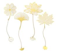 Lot de 4 marque-pages en métal avec chaîne creuse et fleurs - Style vintage chinois - Décoration pour les amateurs de livres, lecteurs, écrivains, enseignants, étudiants, adolescents