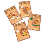 Lot de 4 marque-pages en métal avec chaîne et pendentif en forme d'animal - Séparateur de page - Cadeau pour enseignant et amateur de livres