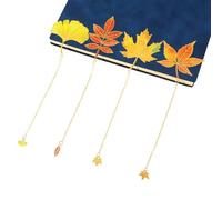 Lot de 4 marque-pages rétro en métal avec pendentif en forme de feuilles sur le thème de l'automne pour les amateurs de livres
