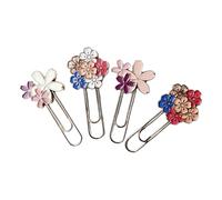 Lot de 4 marque-pages Sakura roses en métal pour enfants, filles, étudiants, bureau, cahier, livres