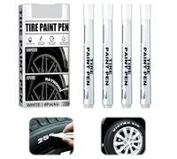Lot de 4 Marqueur Blanc Indelebile,14,5 cm Imperméable Stylo Pneu Blanco | Blanc Pneu Peinture Stylo,Feutre Pneu,Marqueur Acrylique,Stylo Peinture Pneu Pour Moto,Marqueur De Pneu,Pierre,Bois,Verre