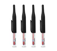 Lot de 4 marqueurs à longue tête de 32 mm à longue portée - Marqueurs à long nez - Marqueurs à encre de charpentier pour décoration de meubles - Marqueurs étanches à trou profond de 32 mm