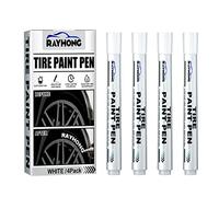 Lot de 4 Marqueurs Blancs, KIMISS Marqueur de Craie Blanche Marqueur de Peinture de Pneu Stylo de Traçage pour Bande de Roulement de Pneu en Caoutchouc (1)