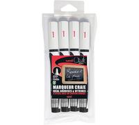 Lot De 4 Marqueurs Craies Uni Chalk Pointe Conique Coloris Blanc