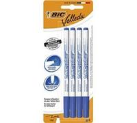 Lot de 4 marqueurs effaçables - Velleda 1721 - BIC - Pointe fine - Bleu