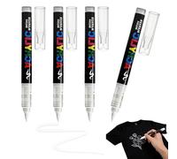 Lot de 4 marqueurs noirs pour textile - Lavable en machine - Stylo souple de 1 à 6 mm - Marqueur textile permanent - Lavable en machine - Pour textiles, papier et projets de bricolage