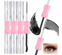 Lot de 4 mascaras Iron Eye avec brosse en métal Iron Eye Mascara ir-on Wand Mascara Brosse en métal Double tête Lavable Résistant à l'essuyage Pour créer des cils épais et longs (noir)
