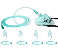 Lot de 4 masques à oxygène standard pour adulte avec tube de 1,8 m et sangle élastique réglable - Taille L