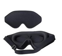 Lot de 4 masques de sommeil 3D en mousse à mémoire de forme - Lavables et respirants - Bandeau portable pour les yeux - Noir