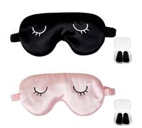 Lot de 4 masques de sommeil - Dimensions : 20 x 10 cm - Toucher confortable - Soulage la fatigue oculaire - Largement répandu - Convient aux hommes et aux femmes (rose et noir)