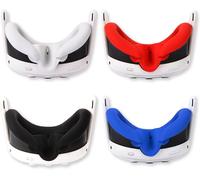 Lot De 4 Masques Faciaux En Silicone Vr Pour Oculus Quest 3, Coussinets Légers Et Fins, Imperméables Et Anti-Salissures (Noir + Gris + Bleu + Rouge)[Z75]
