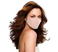 Lot de 4 masques lavables en tissu de protection réutilisables et réglables pour le visage - Poche filtrante - 3 couches - Masque en coton réutilisable - Lavable en machine - Pour femme - Uni