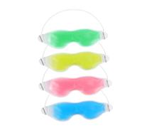 Lot de 4 masques pour les yeux réutilisables en gel rafraîchissant et chauffant pour le sommeil et la récupération avec design coloré