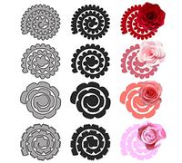 Lot de 4 matrices de découpe en forme de fleur et de feuille de fleur pour scrapbooking, album photo, papier cartonné, décorations 3D