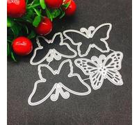 Lot de 4 matrices de découpe en forme de papillon pour la fabrication de cartes - Pochoirs 3D pour fabrication de cartes de mariage - Pochoirs de découpe pour loisirs créatifs, scrapbooking, gaufrage