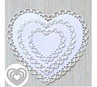 Lot de 4 matrices de découpe en métal en forme de cœur en dentelle pour cartes d'invitation de mariage, cartes d'amour, pochoirs de découpe pour bricolage, gaufrage, fabrication de cartes