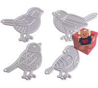 Lot de 4 matrices de découpe oiseaux pour la fabrication de cartes, 4 pochoirs de découpe oiseaux pour bricolage, scrapbooking, album photo, gaufrage décoratif en papier pour la fabrication de cartes