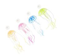 Lot De 4 Méduses Artificielles pour Aquarium Accessoire Photo Méduse Fausse Méduse Méduse Lumineuse en Silicone Décoration pour Aquarium BESPORTBLE
