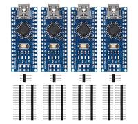 Lot de 4 microcontrôleurs pour carte nano 5 V 16 m avec broches non soudées Compatible avec Arduino Electronics Development Board Nano 328P Nano