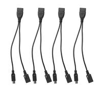 Lot de 4 mini adaptateurs de câble OTG, adaptateur micro-USB vers USB 2 en 1 alimenté (
